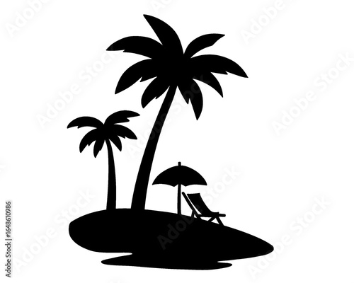 Island silhouette, icon isolated on white background
