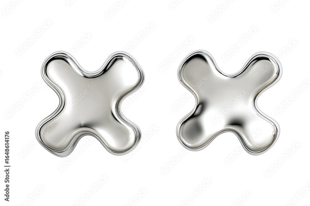 Obraz premium Two mirrored, stylized metallic X's