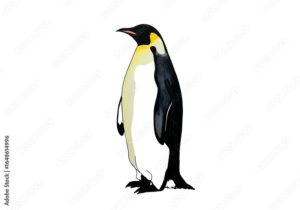 Fototapeta premium Emperor Penguin: Antarctic Majesty isolated on transparent background