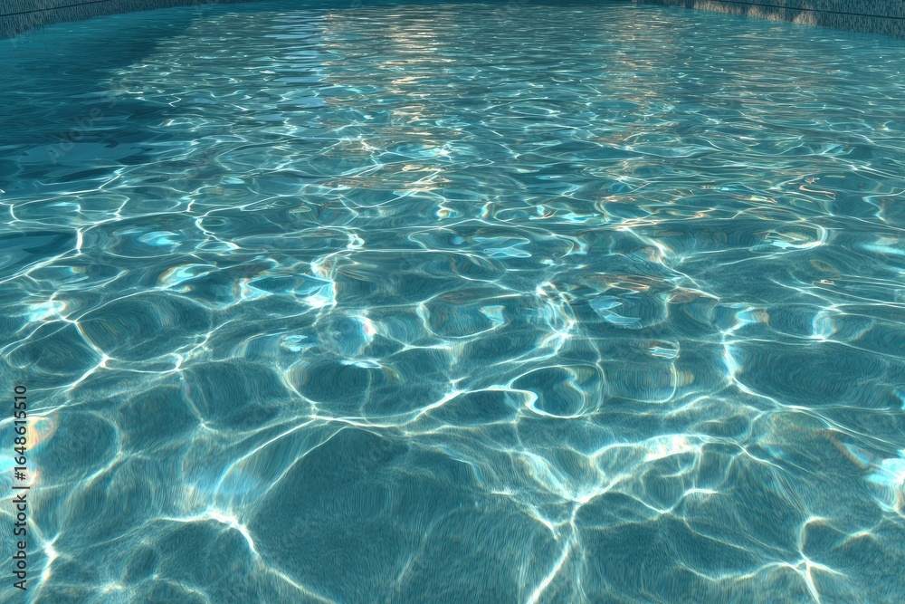 Obraz premium Rippled teal pool water reflecting sunlight