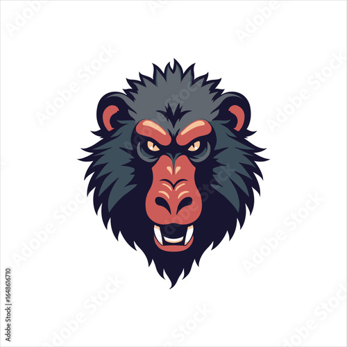 Wallpaper Mural Angry Baboon Head Vector Illustration,Wild Baboon Mascot Head Design,Cartoon Baboon Face Logo Template,Fierce Baboon Animal Head Artwork,Detailed Baboon Head Vector Drawing,Baboon Head Esports Logo Torontodigital.ca