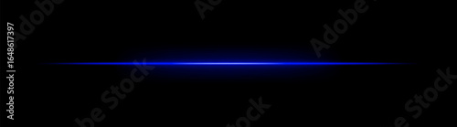 Laser. Thin horizontal beam with bright glow and soft gradient edges. Simple linear composition creates futuristic energy effect on dark background.