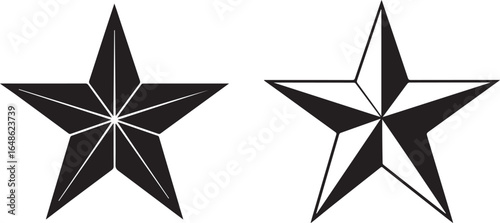 Classic black and white nautical star sticker design