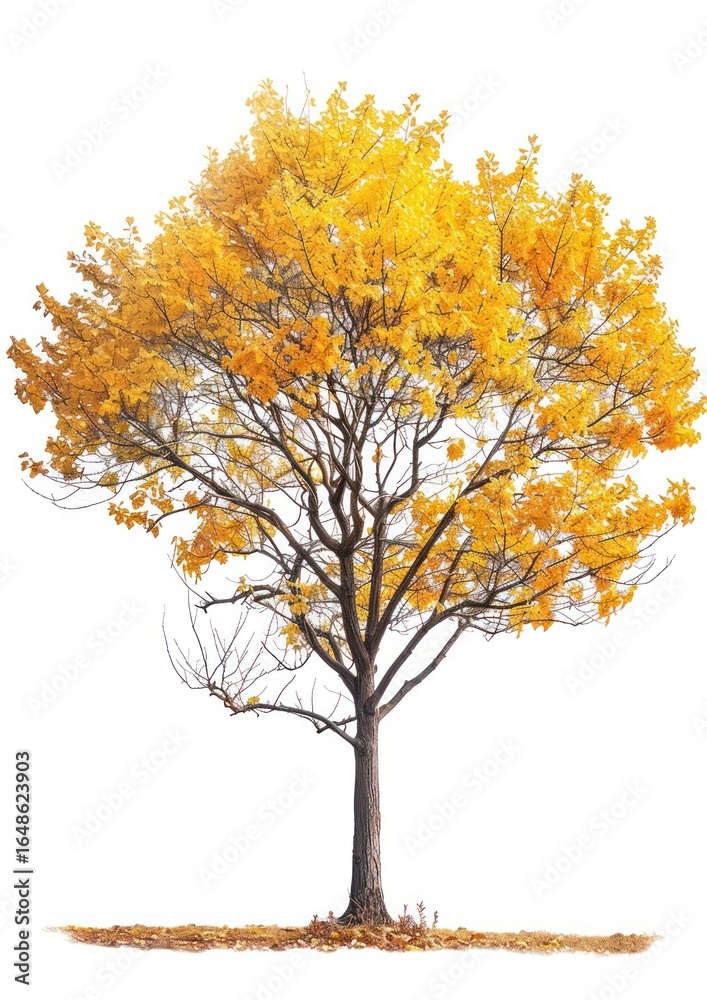Fototapeta premium Vibrant autumn tree with foliage