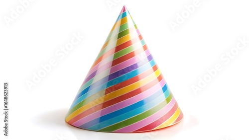 Pastel Striped Party Hat isolated on white background