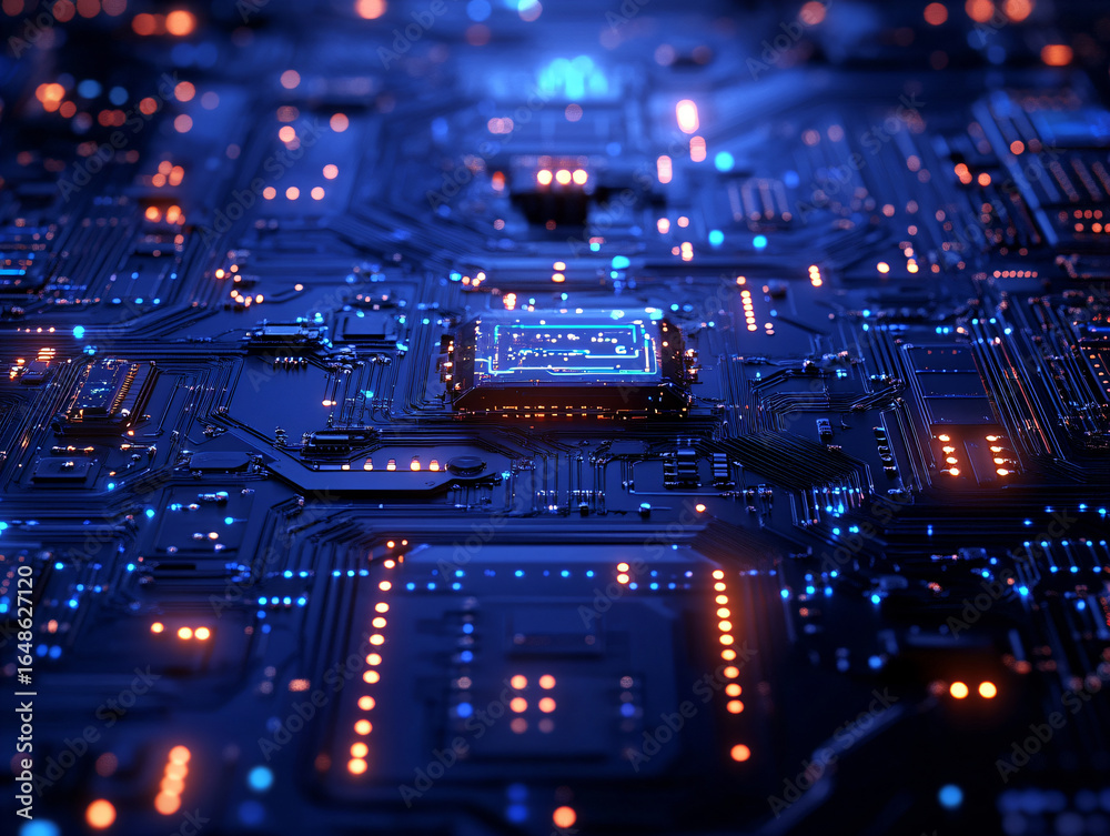 Obraz premium Futuristic digital background highlighting advanced and encryption technology.