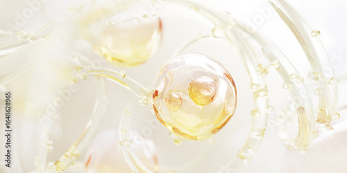 Tableau sur toile Gold liquid cosmetic skin care 3d background
