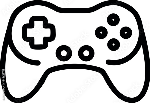Classic videogame / video game arcade controller or retro gamepad line art vector icon
