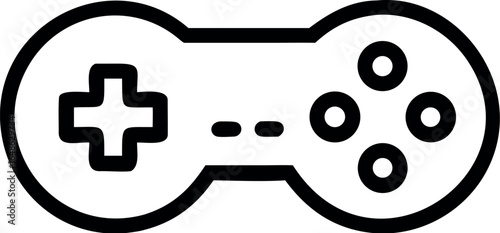 Classic videogame / video game arcade controller or retro gamepad line art vector icon