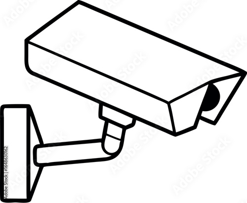 Security surveillance video camera or closed circuit television / CCTV line art vector icon 
