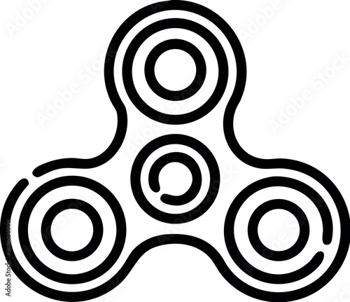 Black fidget spinner toy silhouette icon vector