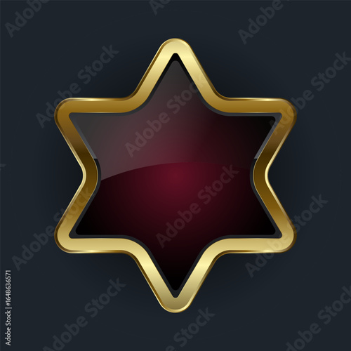 A Luxury Golden shiny Digital Icon, button with Smooth rounded edges with a lustrous gold border enclosing a deep, vector illustration