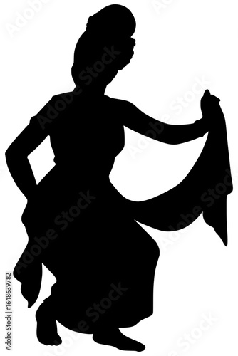 Jaipong Dance Silhouette Culture Illustration 
