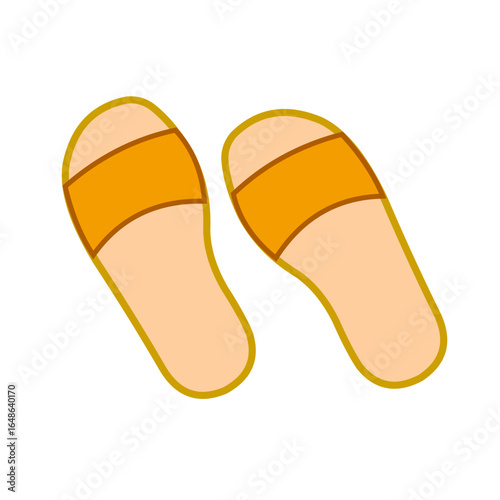 Trendy Summer Sandal– Flat Vector Beach Footwear for summer holiday 