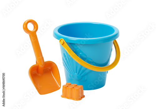 Colorful Plastic Bucket with Shovel and Sand Molds for Kids Beach Play outdoor recreational