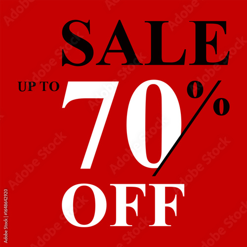 Bold Red Big Sale Banner with Yellow Highlight Offering Up to 50% Off