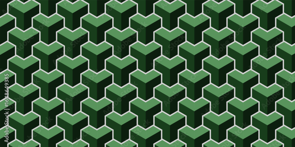 Fototapeta premium Vector marble texture, Seamless pattern design with green hexagon, geometric, modern luxurious background