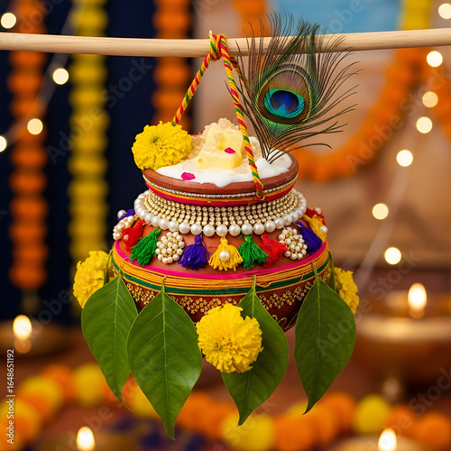 Decorated Dahi Handi for Krishna Janmashtami Festival