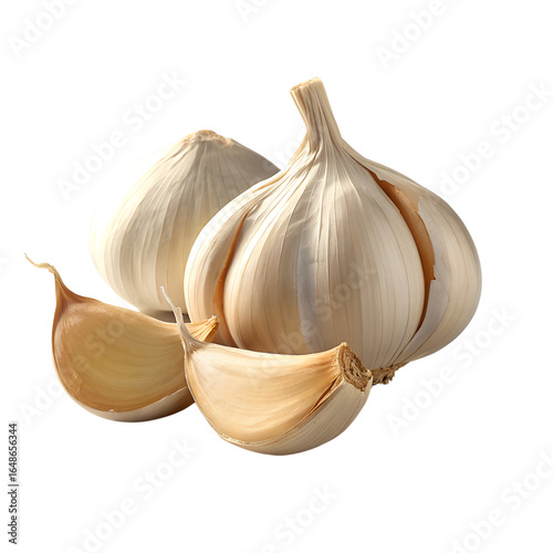 Wallpaper Mural Peeled garlic cloves isolated on transparent background Torontodigital.ca