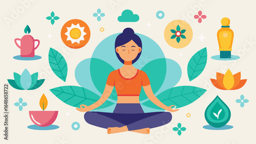 silhouette of yoga woman