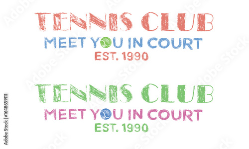 Tennis accessories art. Tennis court graphic design. Tennis club artwork for t shirt, posters, stickers, background and others. Meet you in court.