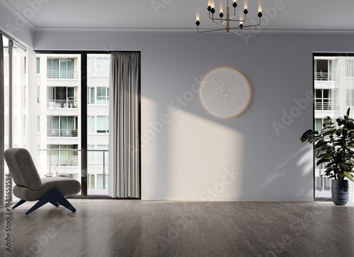 Modern minimalist realistic interior rendering