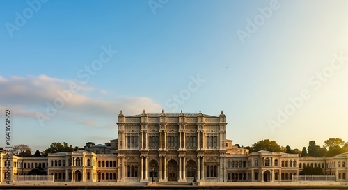Fototapeta Naklejka Na Ścianę i Meble -  Dolmabahce Palace Istanbul A majestic palace on the banks of the Bosphorus at sunset