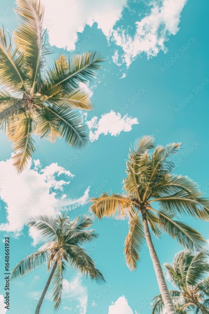 Fototapeta premium Palm trees sky outdoors nature.