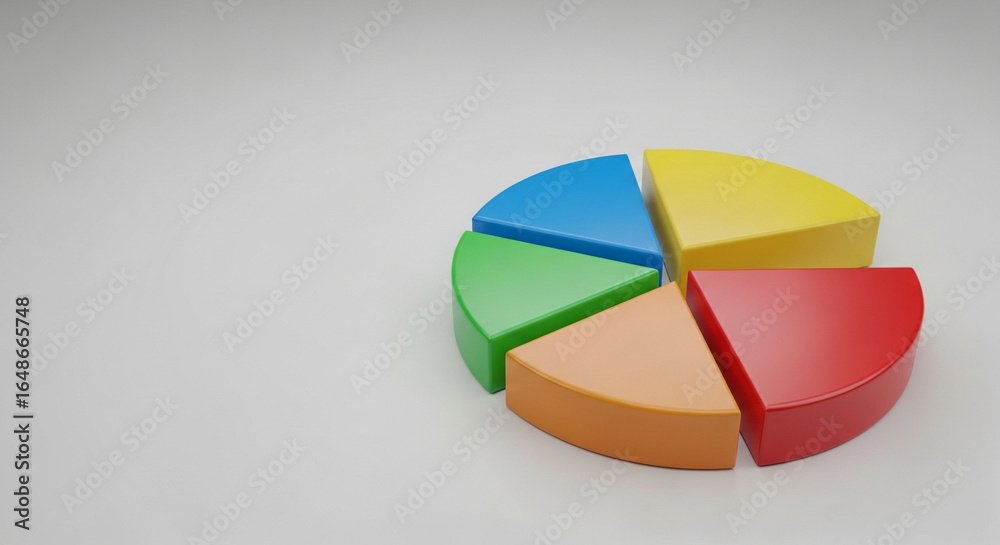 Obraz premium 3D Rendered pink Financial Pie Chart on Plain Background with Copy Space