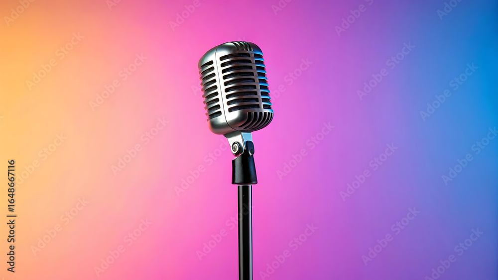 Fototapeta premium retro microphone isolated on white