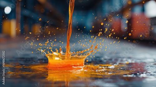 Molten metal splash in factory