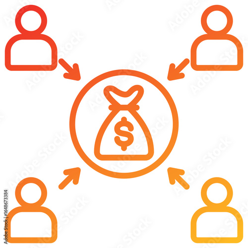 Crowdfunding Line Gradient Icon