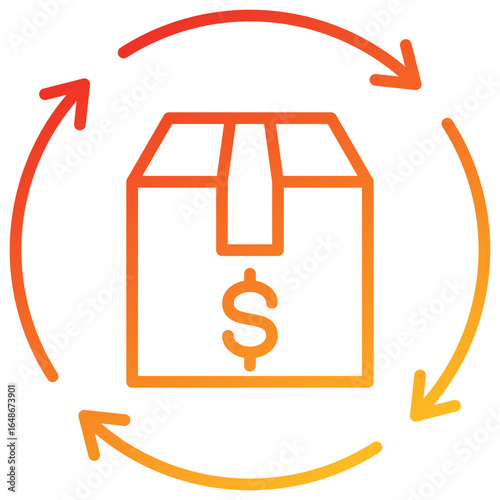 Inventory Turnover Line Gradient Icon
