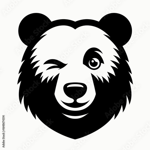 Bears winking playful conspiracy. Cartoon Animal Clipart Silhouette Vector Illustration Line Art Illustration. Furry creatures gesturing secret plot fun prank humorous scheming.