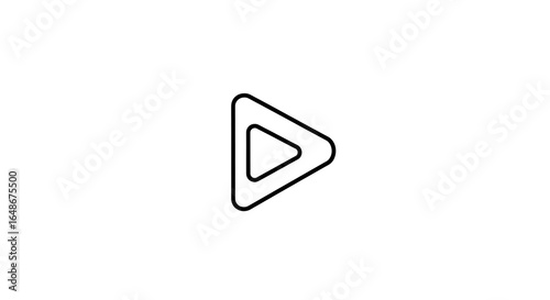 Free Download A simple graphic of a play button icon with a black outline on a plain white background space ai generated - GFXLoad