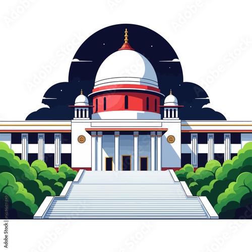 Bangladesh Supreme Court Icon Vector Illustration