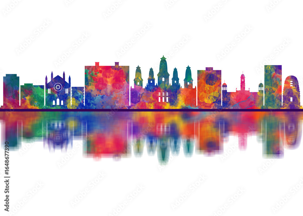 Obraz premium Kanpur Uttar Pradesh Skyline. Cityscape Skyscraper Buildings Landscape City Downtown Abstract Landmarks Travel Art