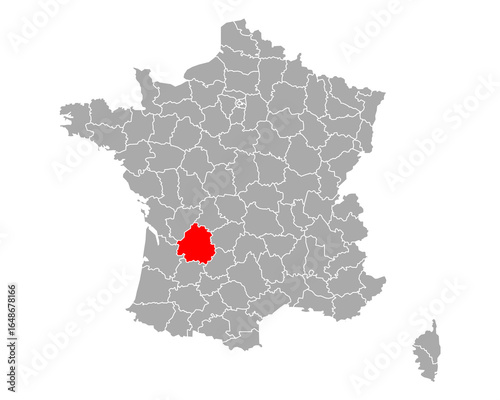 Karte von Dordogne in Frankreich