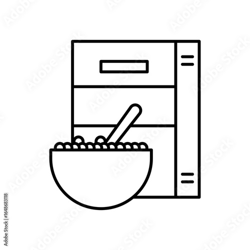 Cereals Breakfast Line Icon: Grain and Morning Food