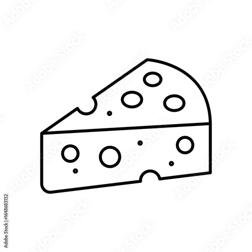 Cheese Dairy Line Icon: Food Ingredient and Dairy Product