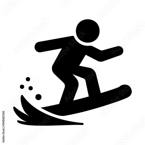 Snowboarder in action icon for winter sports and snowboarding activities