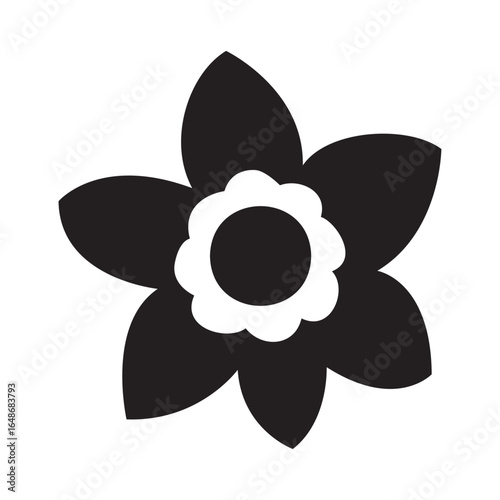 Daffodil flower icon for spring season and floral decoration 