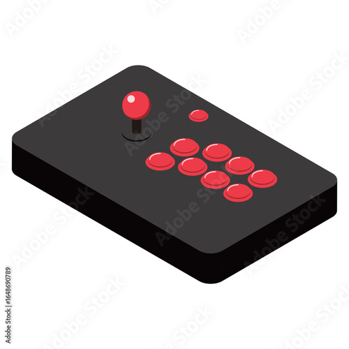 アーケードコントローラー　アケコン　イラスト　ベクター　黒