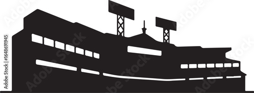 Iconic stadium silhouette for sports and event promotion