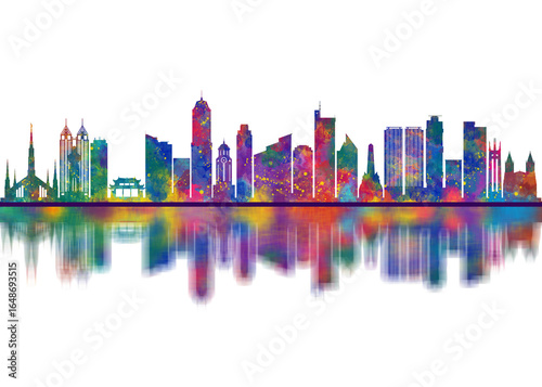 Wallpaper Mural Manila Philippines Skyline. Cityscape Skyscraper Buildings Landscape City Downtown Abstract Landmarks Travel Art Torontodigital.ca