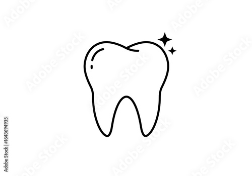 Sparkling Stellar Tooth A Unique Dental Graphic isolated on transparent background