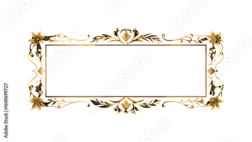 Download elegant gold floral frame vector design for invitation card and certificate border decoration element