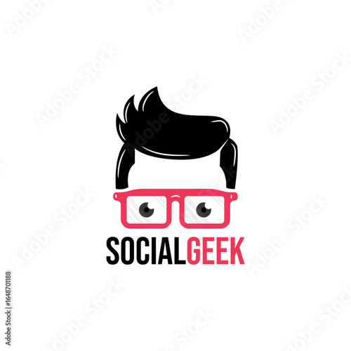 social geek genius logo vector illustration