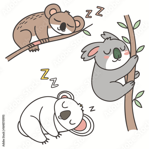 Charming sticker set featuring adorable sleepy animals in various relaxing poses and settings perfect for journals and crafts
