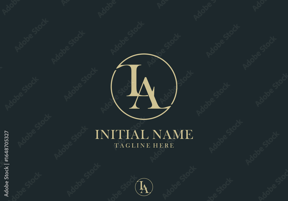 Obraz premium Luxury Letter LA Logo Design with Circle